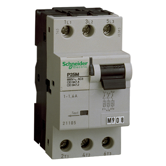 Imagem de disjuntor do motor P25M – 025 A   3P 3d – disparador termomagnetico