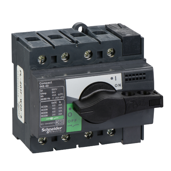 Imagem de interruptor seccionador Interpact INS40 - 4 polos - 40 A