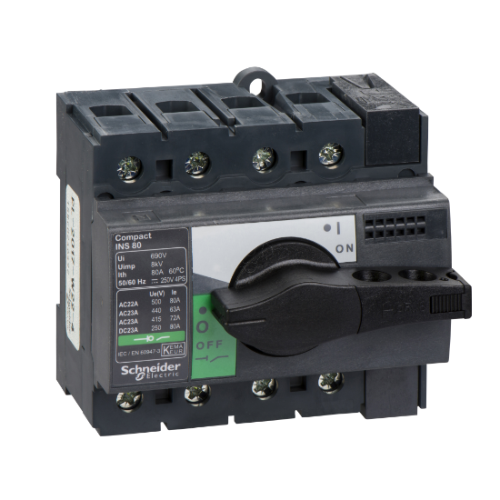 Imagem de interruptor seccionador Interpact INS80 - 4 polos - 80 A