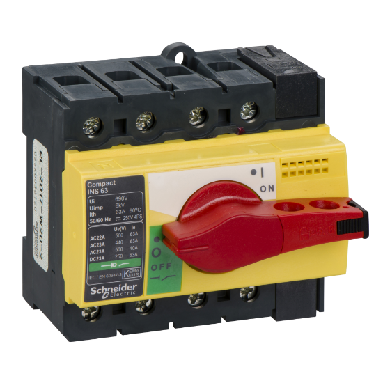 Imagem de interruptor seccionador Interpact INS63 - 4 polos - 63 A