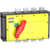 Imagem de switch disconnector Compact INS1250 1250A with red rotary handle and yellow front 4 poles
