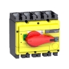 Imagem de interruptor seccionador Interpact INS250 4P punho vermelho/face frontal amarela