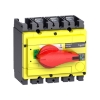 Imagem de interruptor seccionador Interpact INS250 3P punho vermelho/face frontal amarela