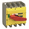 Imagem de interruptor seccionador Interpact INS250 3P punho vermelho/face frontal amarela