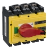 Imagem de interruptor seccionador Interpact INS250 3P punho vermelho/face frontal amarela