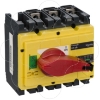 Imagem de interruptor seccionador Interpact INS250 3P punho vermelho/face frontal amarela