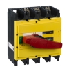 Imagem de interruptor seccionador Interpact INS400 3P punho vermelho/face frontal amarela