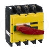 Imagem de interruptor seccionador Interpact INS400 3P punho vermelho/face frontal amarela