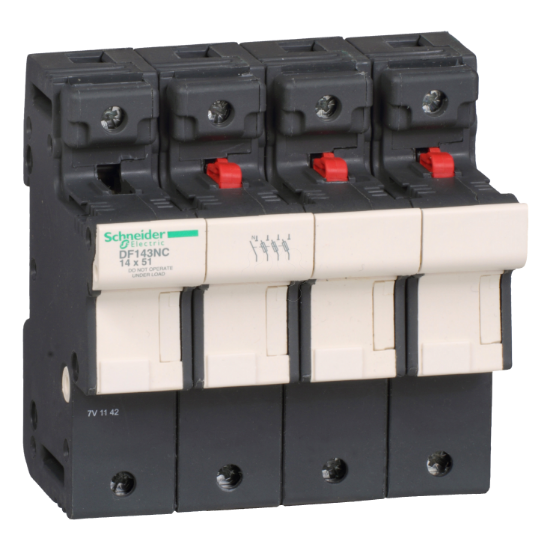 Imagem de TeSyS porta-fusivel 3P N 50A - tamanho fusivel 14 x 51 mm