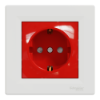 Imagem de Asfora - Tomada 2P+T com obturadores - 16A - Branco/Vermelho