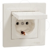 Imagem de Asfora - Tomada 2P+T com tampa e obturadores - 16A - IP21 - Creme