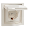 Imagem de Asfora - Tomada 2P+T com tampa e obturadores - 16A - IP44 - Creme