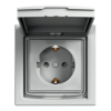 Imagem de Asfora - Tomada 2P+T com tampa e obturadores - 16A - IP44 - Aluminio