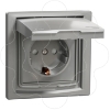 Imagem de Asfora - Tomada 2P+T com tampa e obturadores - 16A - IP44 - Aluminio
