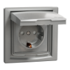 Imagem de Asfora - Tomada 2P+T com tampa e obturadores - 16A - IP44 - Aluminio