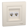 Imagem de Asfora - Tomada RJ45 dupla categoria 5e UTP - Creme