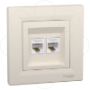 Imagem de Asfora - Tomada RJ45 dupla categoria 5e UTP - Creme