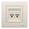 Imagem de Asfora - Tomada RJ45 dupla categoria 5e UTP - Creme