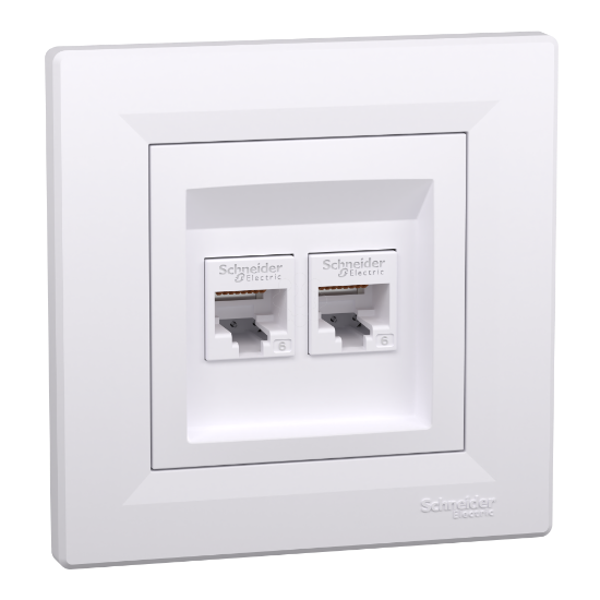 Imagem de Tomada RJ45 dupla - Asfora - categoria 6 UTP - Branco