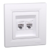Imagem de Tomada RJ45 dupla - Asfora - categoria 6 UTP - Branco