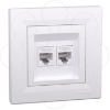 Imagem de Tomada RJ45 dupla - Asfora - categoria 6 UTP - Branco