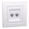 Imagem de Tomada RJ45 dupla - Asfora - categoria 6 UTP - Branco