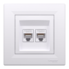 Imagem de Tomada RJ45 dupla - Asfora - categoria 6 UTP - Branco