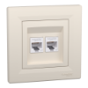 Imagem de Asfora - Tomada RJ45 dupla categoria 6 UTP - Creme