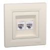 Imagem de Asfora - Tomada RJ45 dupla categoria 6 UTP - Creme