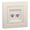 Imagem de Asfora - Tomada RJ45 dupla categoria 6 UTP - Creme