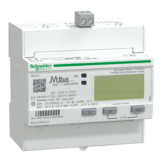 Imagem de iEM3135 contador de energia - 63 A - M-bus - 1 E/S digital - multitarifa - MID
