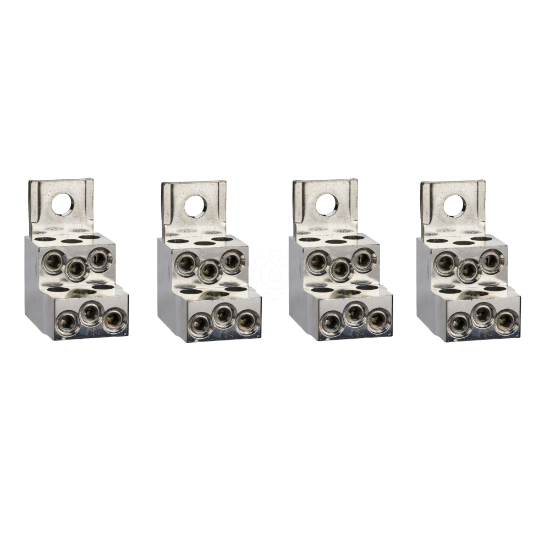 Imagem de 4 bornes aluminio p/ 6 cabos 1.5 35mm2 + separador de fases NSX100/250 INV/INS