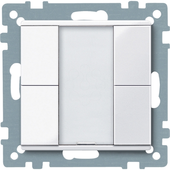 Imagem de Push button 2 gang plus active white glossy System M