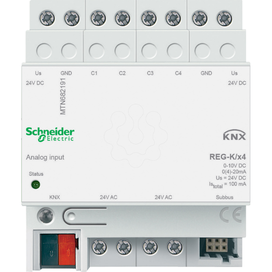 Imagem de MODULO DE ENTRADA ANALOGICA KNX REG-K/4-GANG