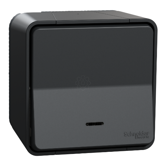 Imagem de Botao de pressao monobloco Mureva Styl saliente luminoso IP55 16A Cinzento