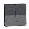 Imagem de Mureva Styl - Botao de pressao duplo - encastrar/saliente - luminoso - IP55 - 16A - Cinzento