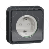 Imagem de Tomada 2P+T monobloco com obturadores Mureva Styl encastrar IP55 16A Cinzento