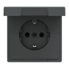 Imagem de D-Life - Tomada 2P+T com obturadores e tampa - IP44 - 16A - Antracite