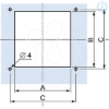 Imagem de Metal outlet grille cut-out 104x80mm ext dim 120x120mm IP23