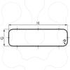 Imagem de Metal outlet grille cut-out 216x62mm ext dim 244x90mm IP20