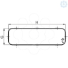 Imagem de Metal outlet grille cut-out 216x62mm ext dim 244x90mm IP20