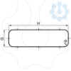 Imagem de Metal outlet grille cut-out 216x62mm ext dim 244x90mm IP20