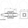 Imagem de Articulated tube joint square 50 mm cast steel RAL 7040. For S3CM HMI encl.
