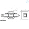 Imagem de Articulated tube joint square 50 mm cast steel RAL 7040. For S3CM HMI encl.