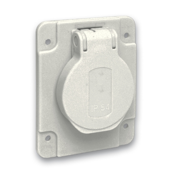 Imagem de PratiKa socket - grey - 2P + E - 10/16 A - 250 V - German - IP54 - flush - side