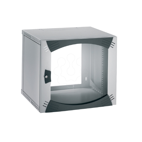Imagem de Wall-Mounted Open Box 12U W600 D400 Fixed 19" Glazed Door R7035