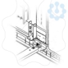Imagem de central support for mount.side or hor.plate or upright or 19"chas.in 2doors PLA
