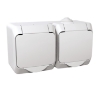 Imagem de Cedar Plus   double socket outlet sideE   16A shutters white
