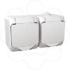 Imagem de Cedar Plus   double socket outlet sideE   16A shutters white