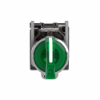 Imagem de Interruptor selector iluminado verde o 22 manipulo 3 posicoes - 240 v-1no+1nc